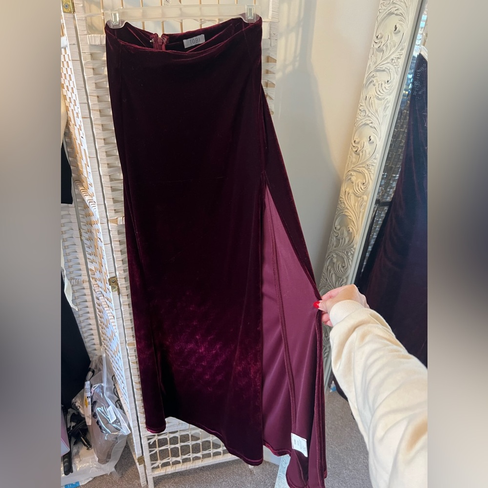 Burgundy Velvet Skirt